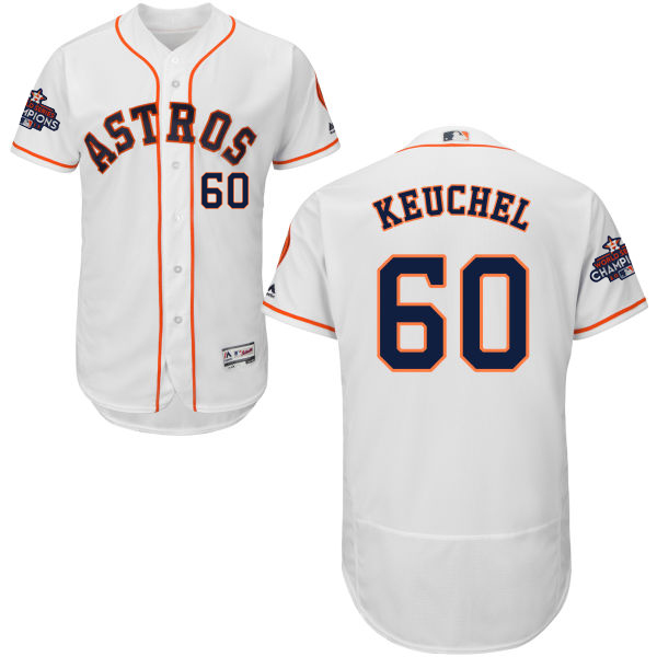 Astros #60 Dallas Keuchel White Flexbase Authentic Collection World Series Champions Stitched MLB Jersey - Click Image to Close